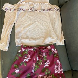 Stitch Fix girls long sleeve top and pants; worn once